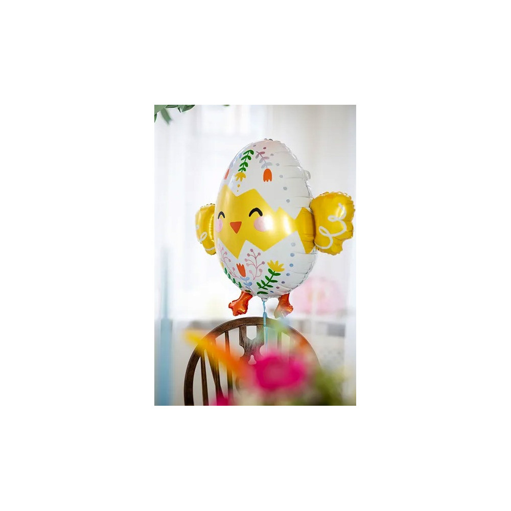 Balon foliowy, Kurczaczek, Pisklę w jajku - żółty, 78,5 x 64,5 cm