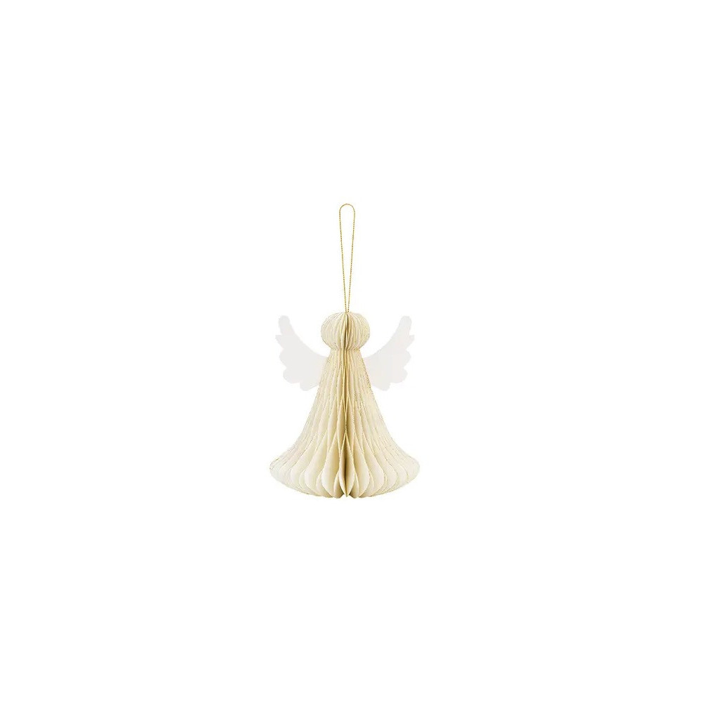 Paper honeycomb decoration, Angel - ivory, 15 cm