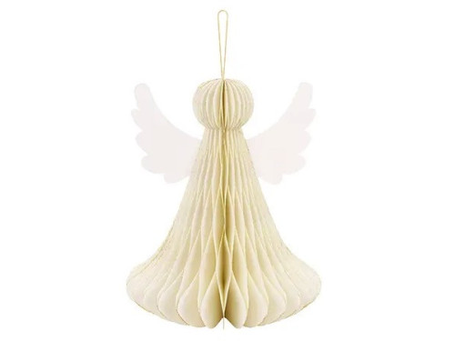 Paper honeycomb decoration, Angel - ivory, 24 cm