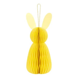 Paper honeycomb decoration, Rabbit - yellow, 30 cm