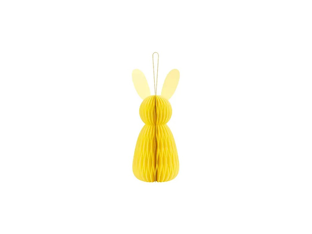 Paper honeycomb decoration, Rabbit - yellow, 30 cm