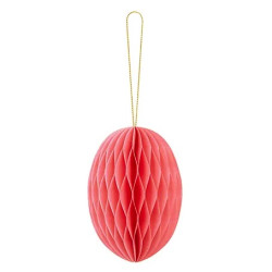 Paper honeycomb decoration, Egg - pink, 12 cm
