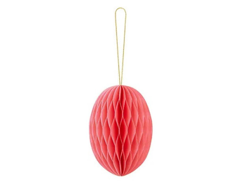 Paper honeycomb decoration, Egg - pink, 12 cm