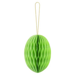 Paper honeycomb decoration, Egg - light green, 12 cm