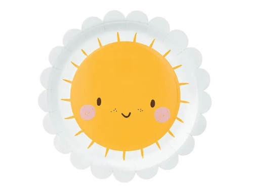 Paper plates, Sun - 18 cm, 6 pcs.