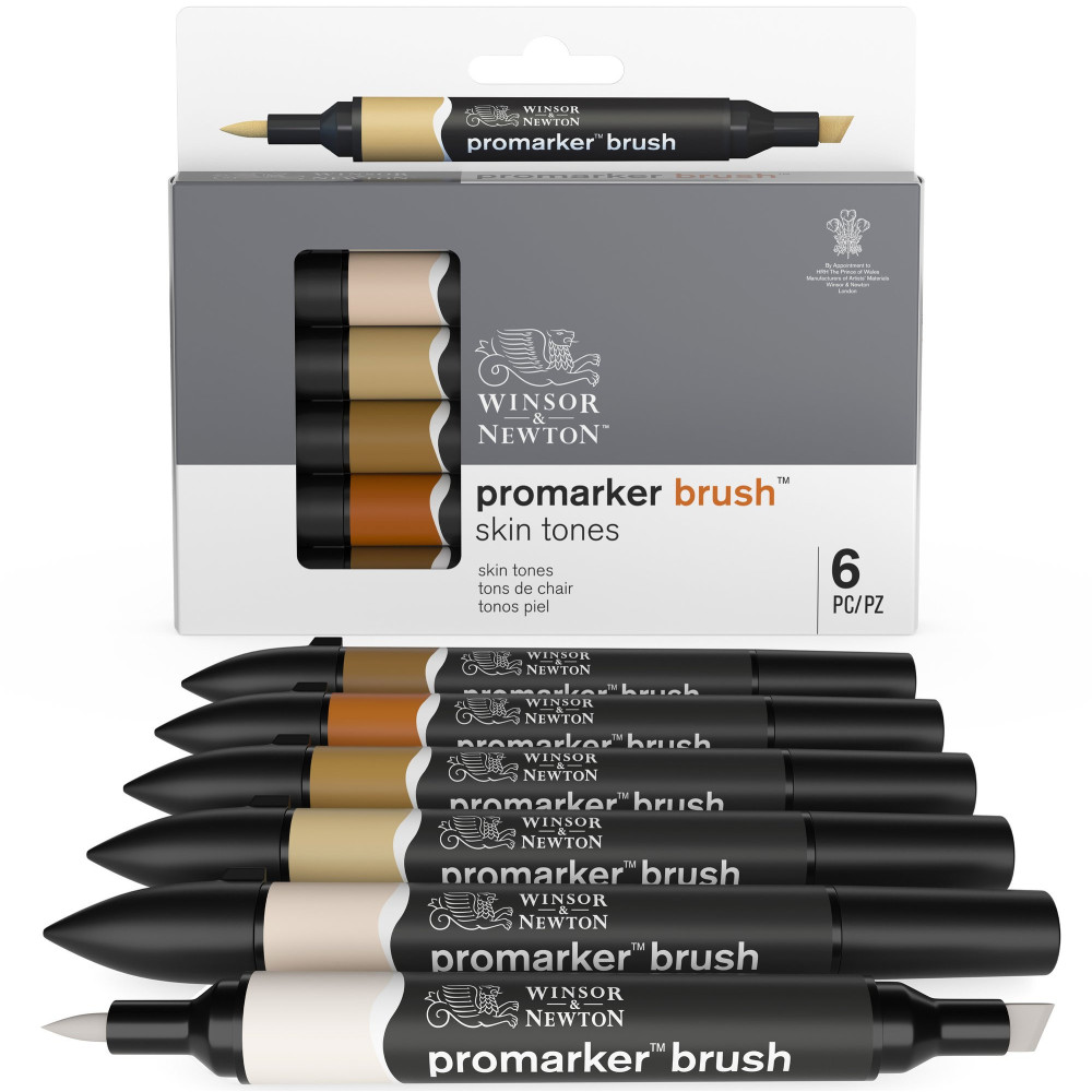 Zestaw Promarker Brush - Winsor & Newton - Skin Tones, 6 szt.