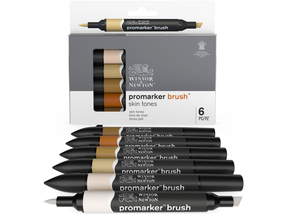 Zestaw Promarker Brush - Winsor & Newton - Skin Tones, 6 szt.