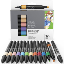 Promarker Manga Expansion 1 Set - Winsor & Newton - 12 + 1 pc.