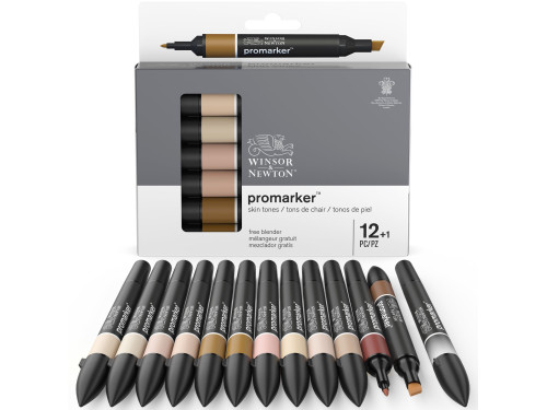 Zestaw Promarker - Winsor & Newton - Skin Tones, 12 + 1 szt.