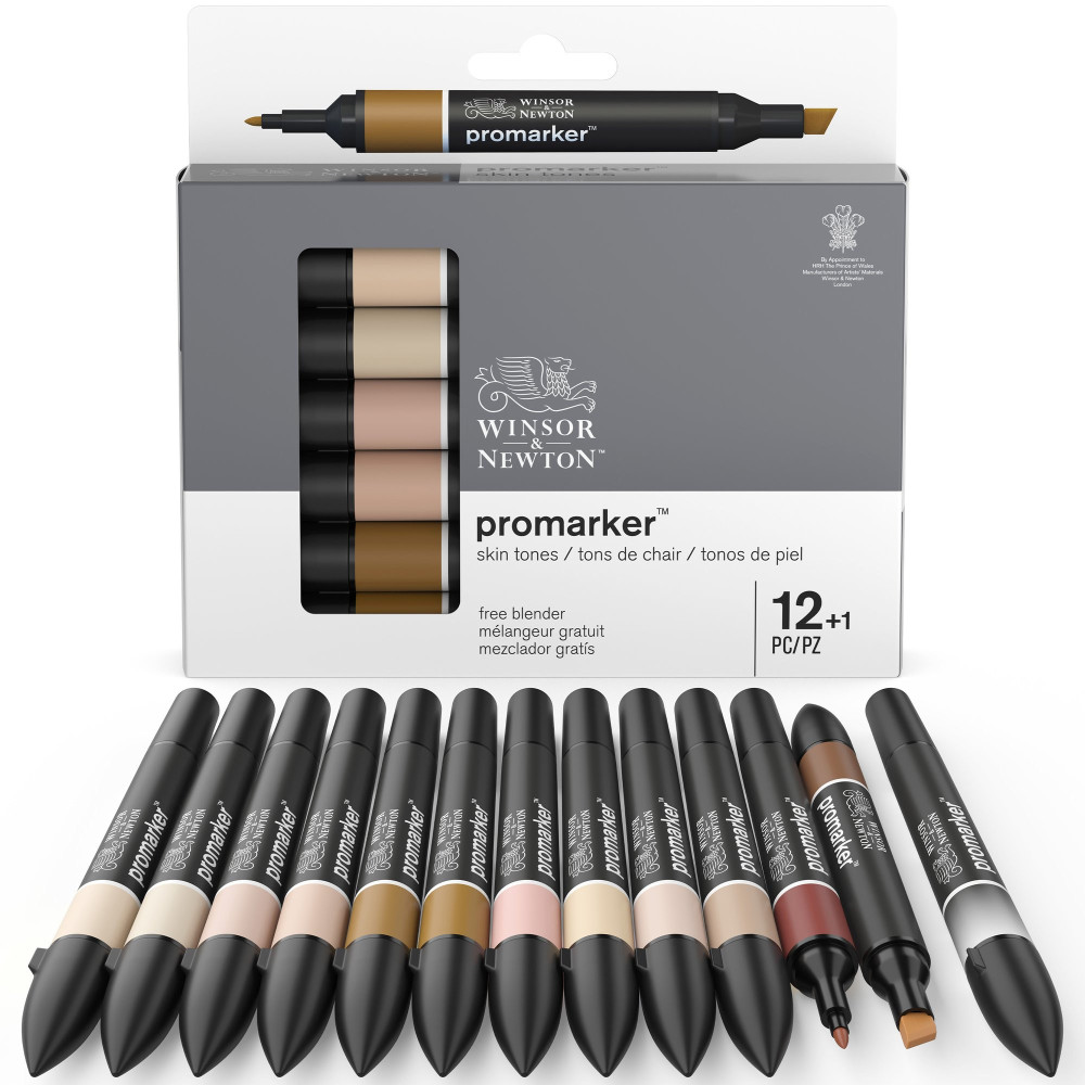 Promarker Skin Tones Set - Winsor & Newton - 12 + 1 pcs