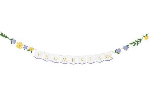 Garland, I Komunia Św. - white, 13 cm x 3 m