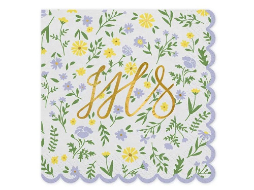 First Communion napkins, Flowers IHS - white, 20 pcs.