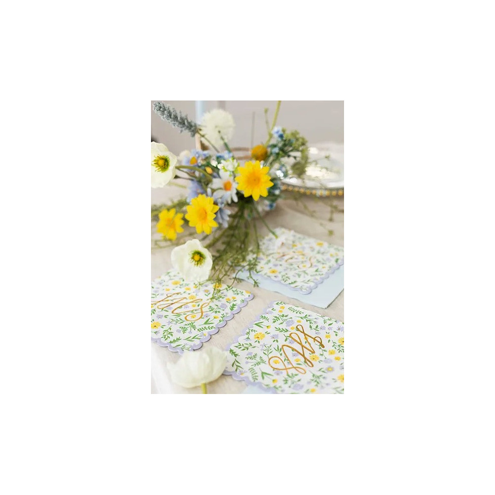 First Communion napkins, Flowers IHS - white, 20 pcs.