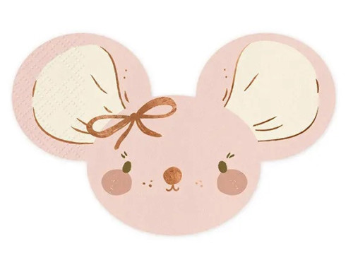 Paper napkins, Mouse - light pink, 20 pcs.
