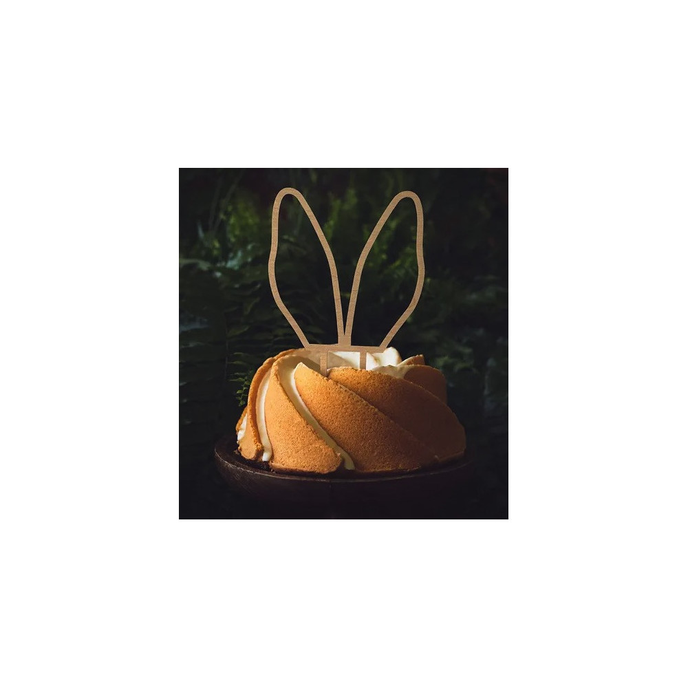 Easter cake topper, Rabbit Ears - wooden, 20 cm