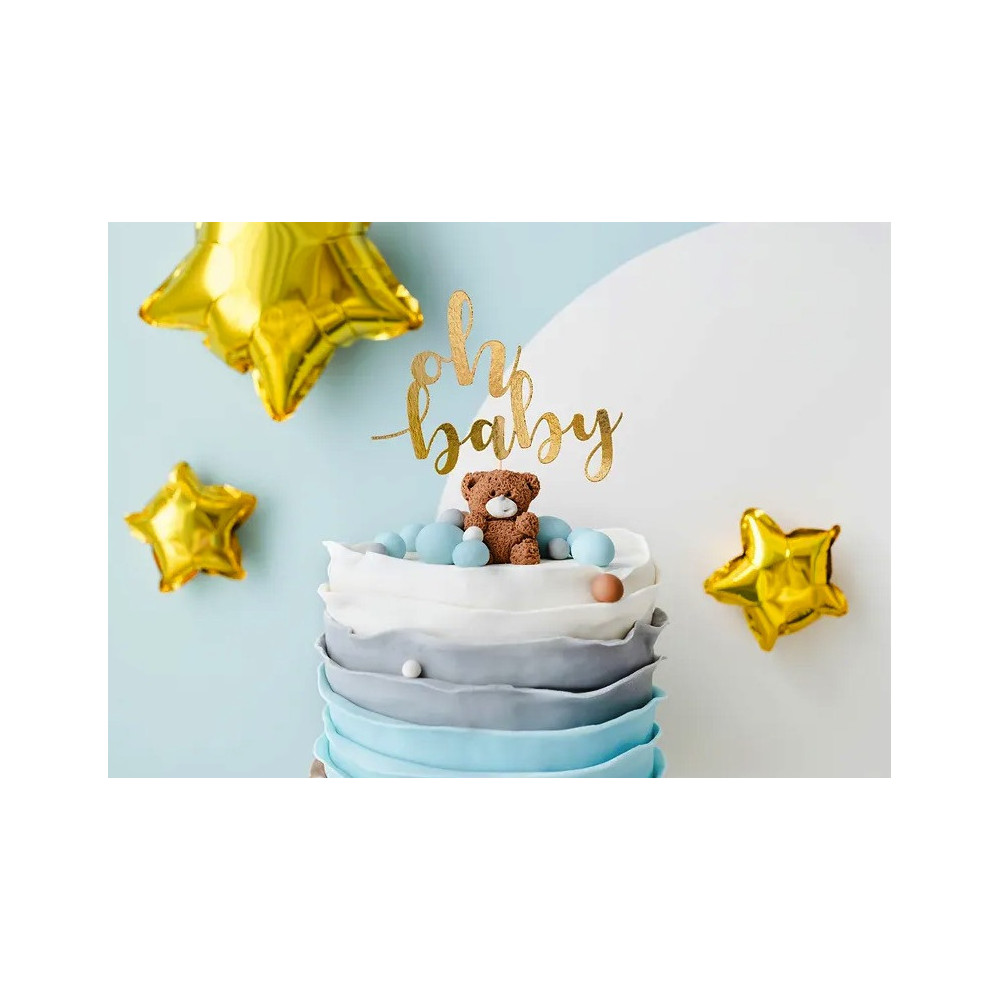 Cake topper, Oh Baby - gold, 25 cm