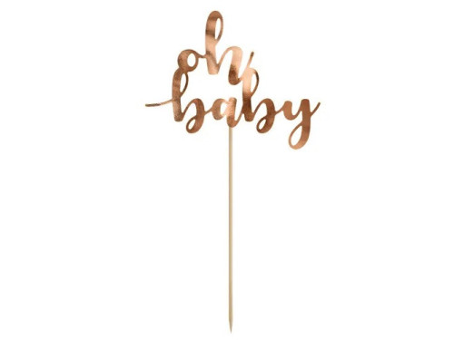 Cake topper, Oh Baby - rose gold, 25 cm
