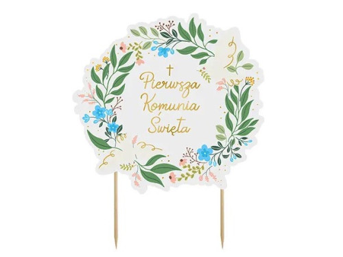 Cake topper, Pierwsza Komunia Święta - 16,7 x 20 cm