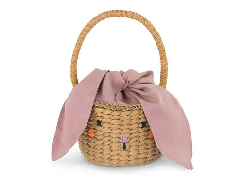 Easter basket, Bunny - pink, 28 x 17 cm