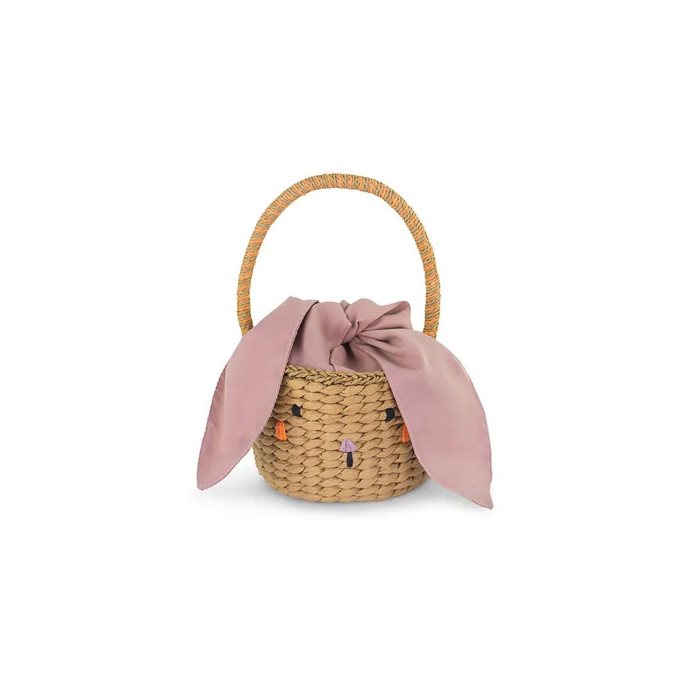 Easter basket, Bunny - pink, 28 x 17 cm