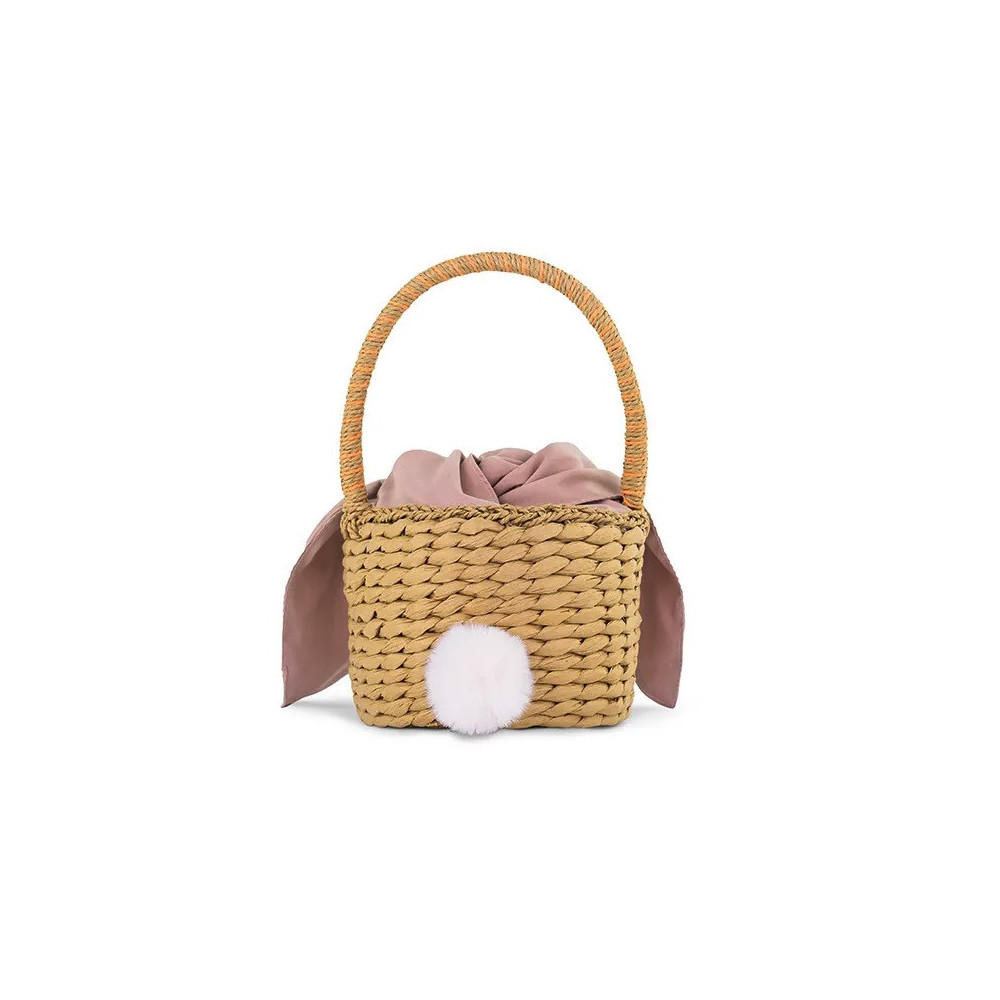 Easter basket, Bunny - pink, 28 x 17 cm