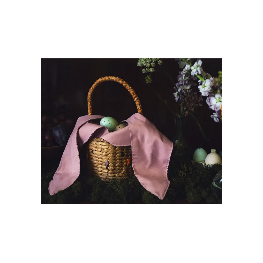 Koszyk Wielkanocny, Króliczek - różowy, 28 x 17 cm