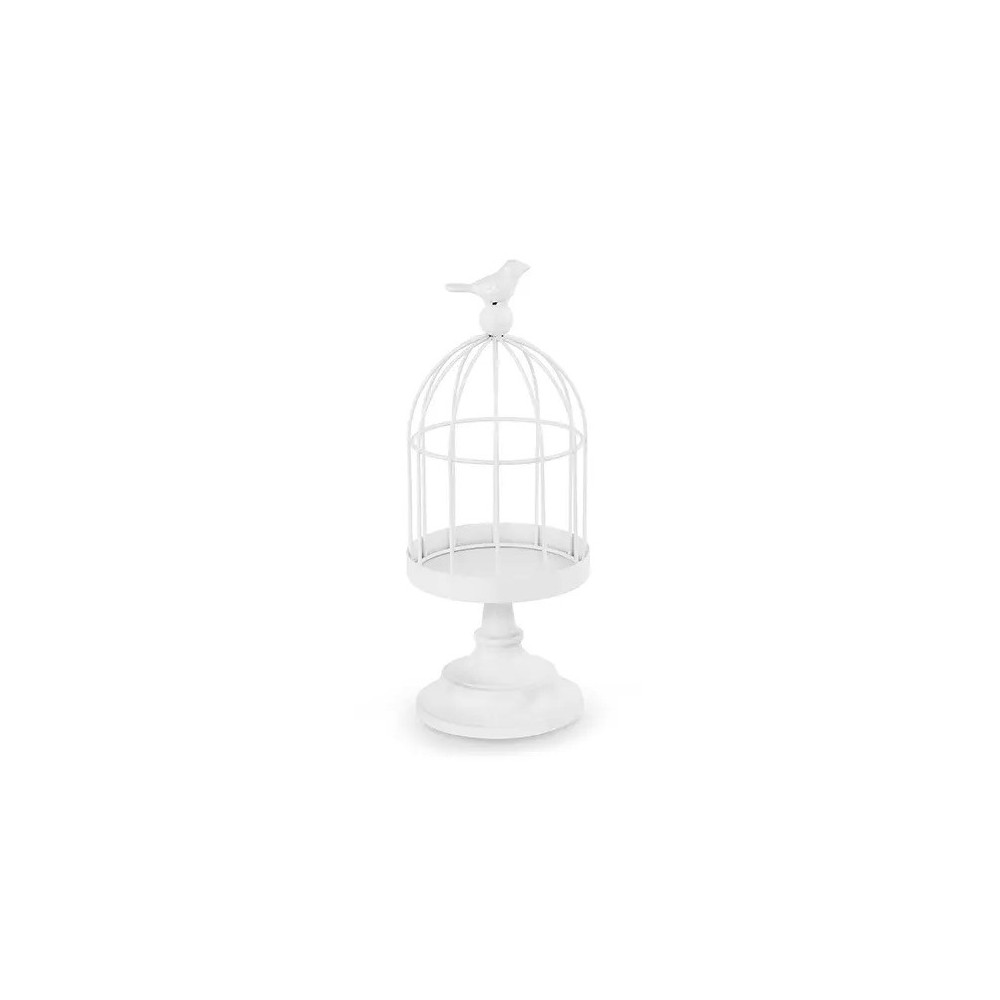 Decorative bird cage - white, 27,5 cm