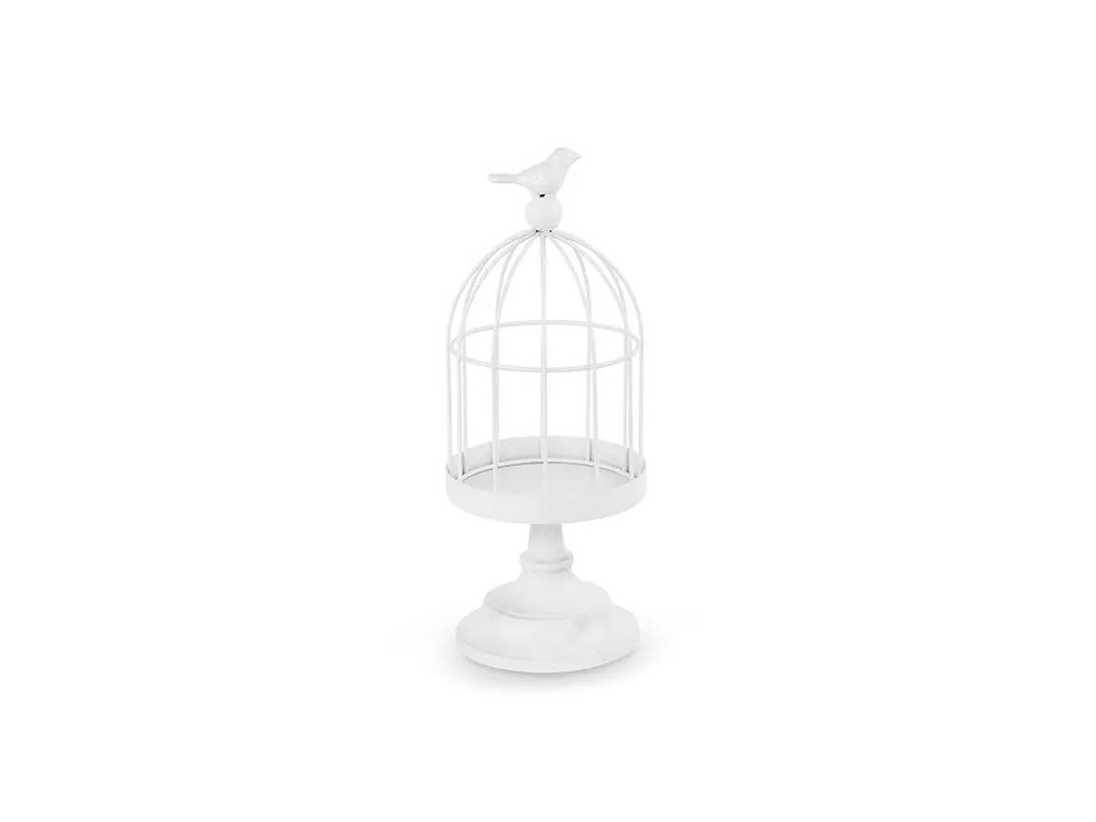 Decorative bird cage - white, 27,5 cm