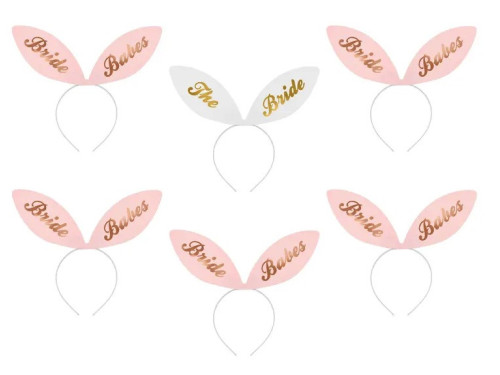 Bride Squad headbands - pink, 6 pcs.