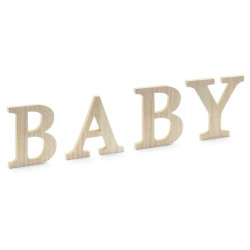 Drewniany napis stojący, Baby - 21,5 x 19,5 cm