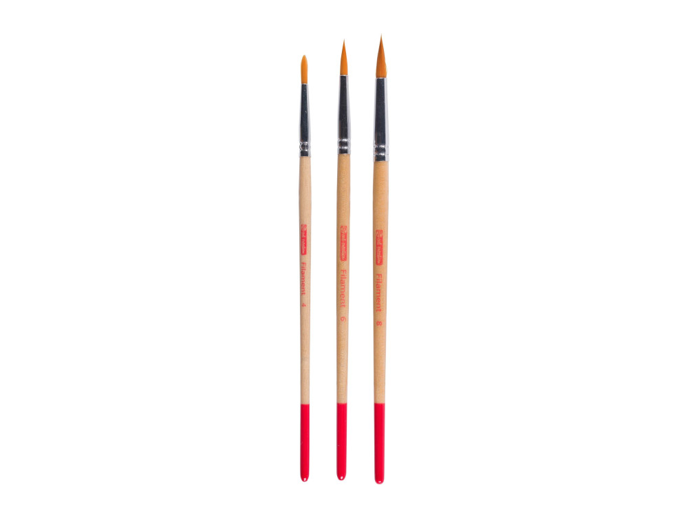 Set of round, synthetic watercolor brushes - Talens - 3 pcs.