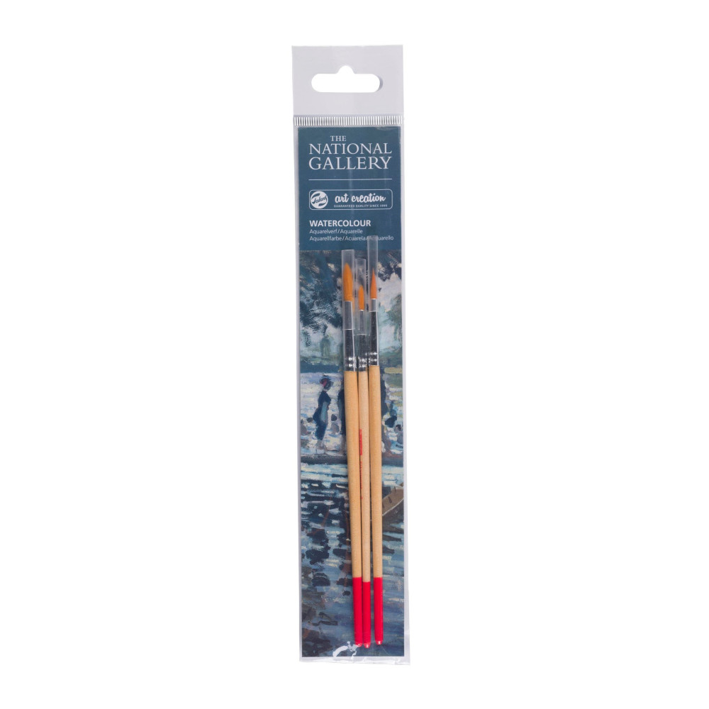 Set of round, synthetic watercolor brushes - Talens - 3 pcs.
