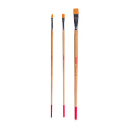 Set of flat, synthetic oil and acrylic brushes - Talens - 3 pcs.