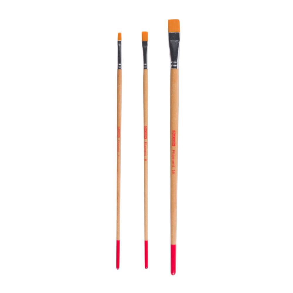 Set of flat, synthetic oil and acrylic brushes - Talens - 3 pcs.
