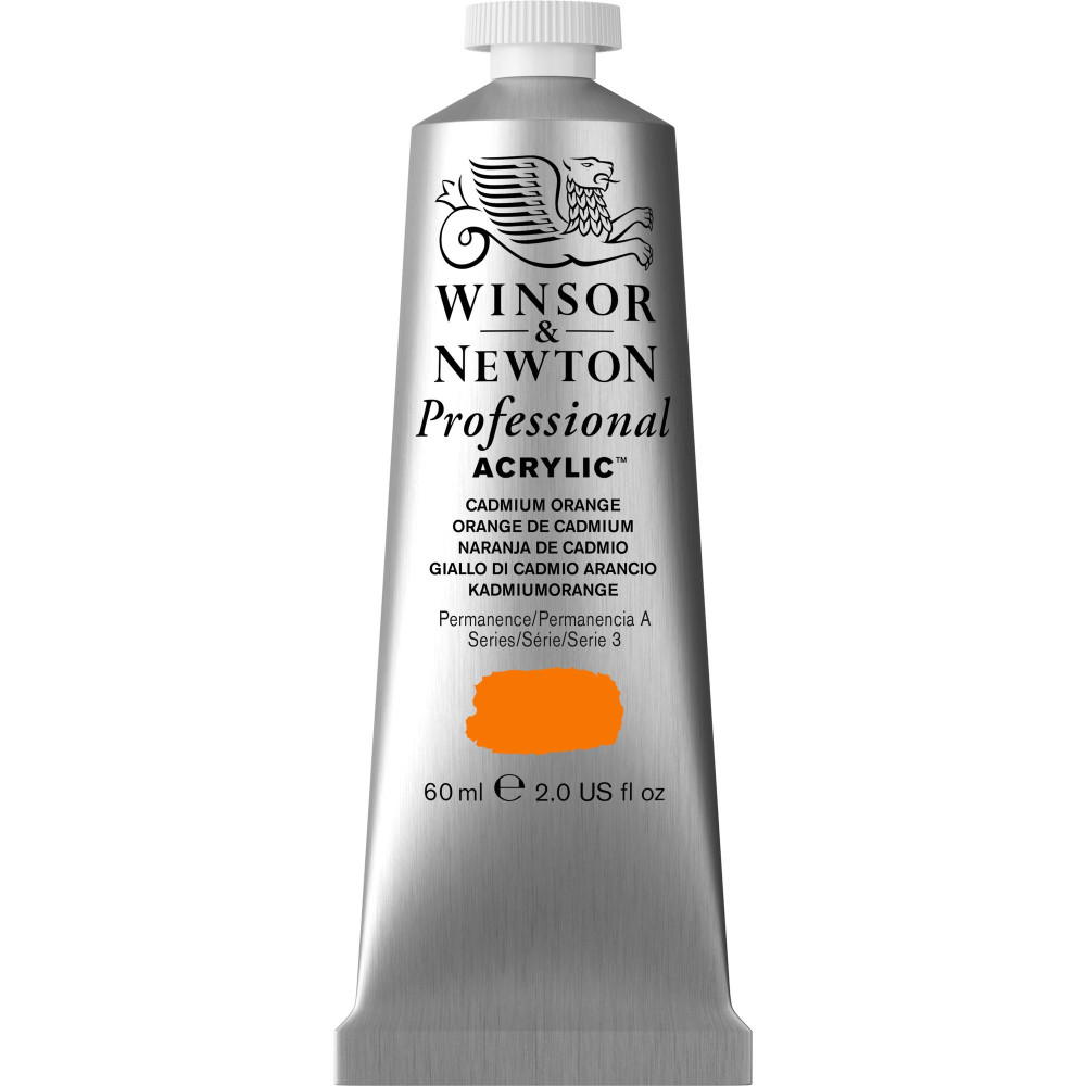 Farba akrylowa Professional Acrylic - Winsor & Newton - Cadmium Orange, 60 ml
