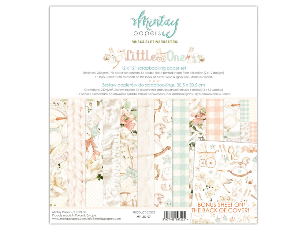 Set of scrapbooking papers 30,5 x 30,5 cm - Mintay - Little One