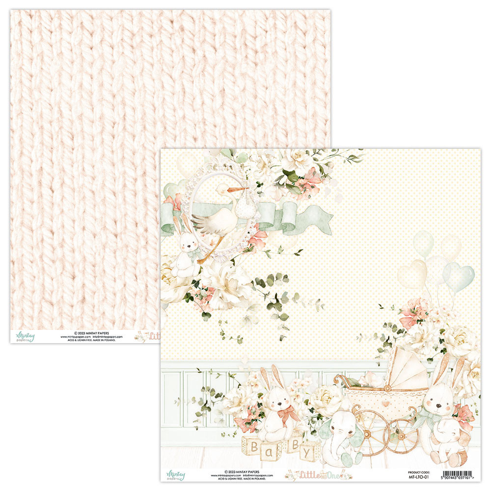 Set of scrapbooking papers 15,2 x 15,2 cm - Mintay - Little One