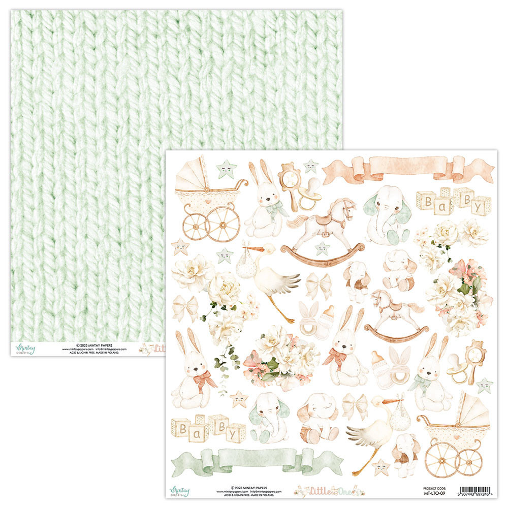 Set of scrapbooking papers 15,2 x 15,2 cm - Mintay - Little One
