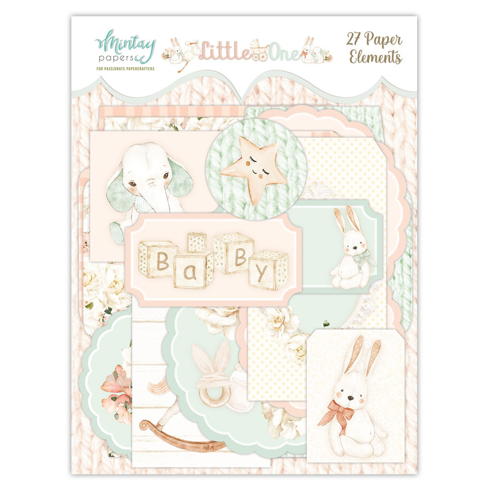 Set of paper elements, tags - Mintay - Little One, 27 pcs.