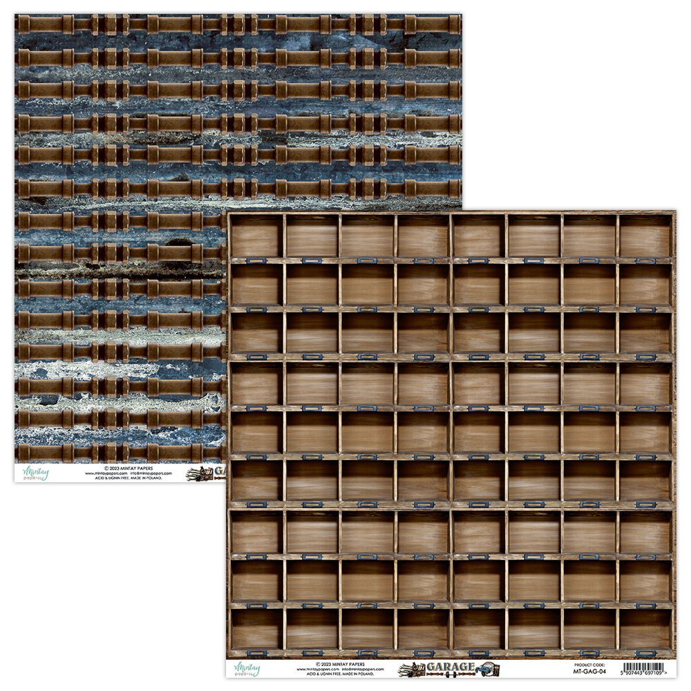Set of scrapbooking papers 15,2 x 15,2 cm - Mintay - Garage
