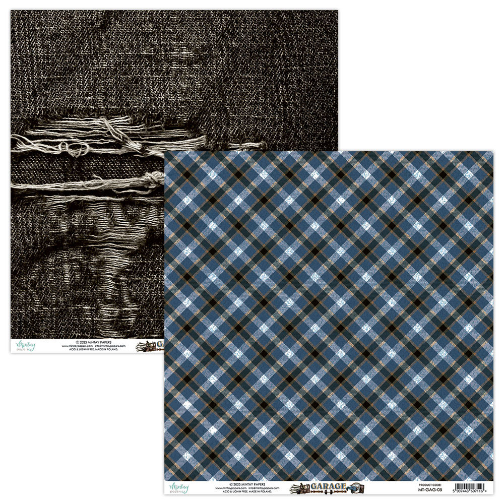 Set of scrapbooking papers 15,2 x 15,2 cm - Mintay - Garage