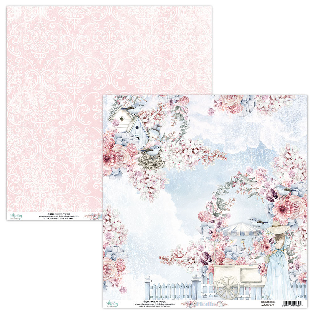 Scrapbooking paper 30,5 x 30,5 cm - Mintay - Elodie 01