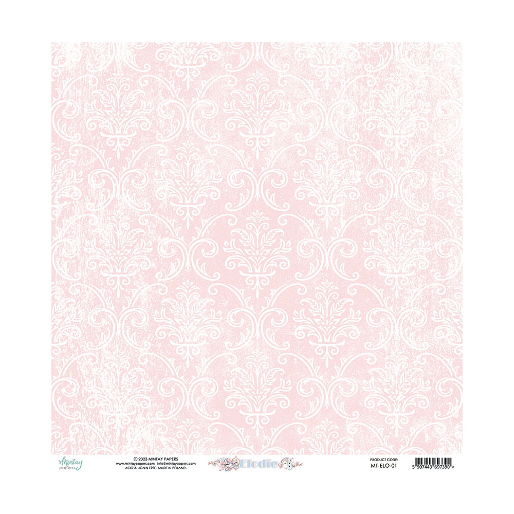 Scrapbooking paper 30,5 x 30,5 cm - Mintay - Elodie 01