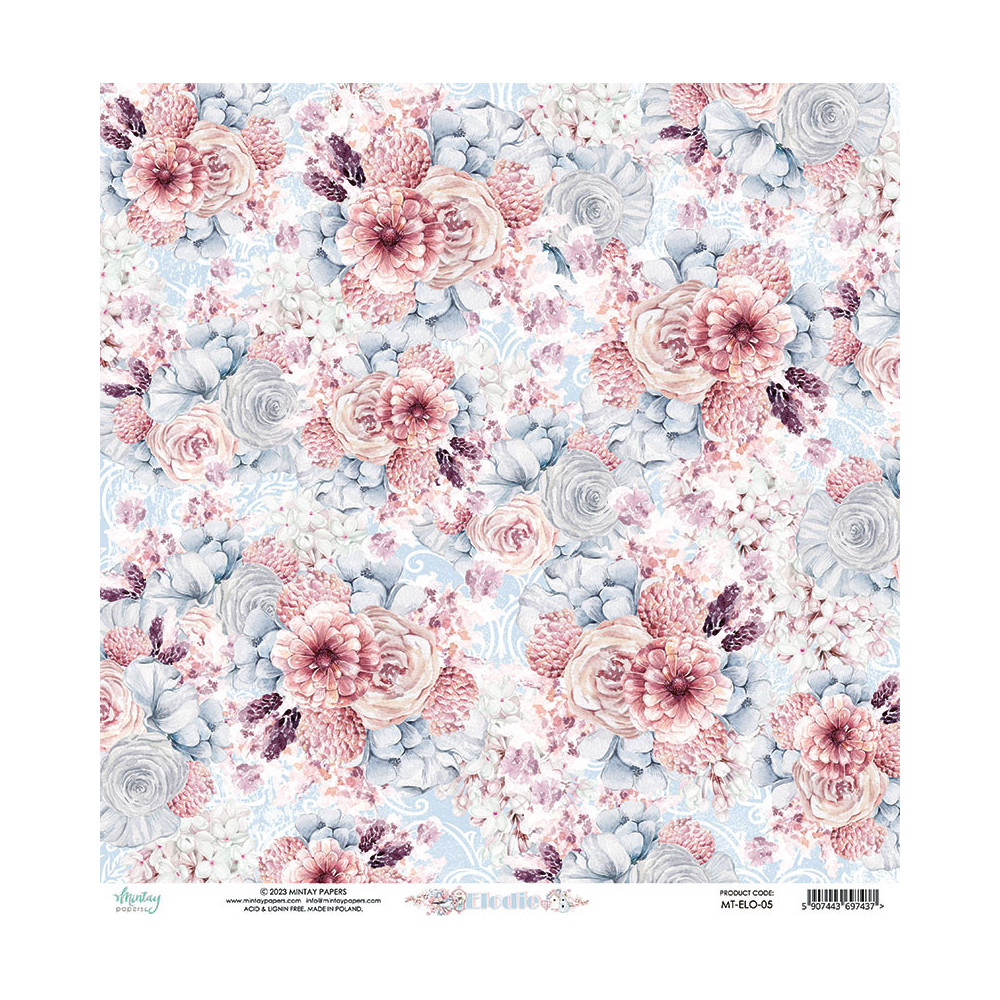 Scrapbooking paper 30,5 x 30,5 cm - Mintay - Elodie 05