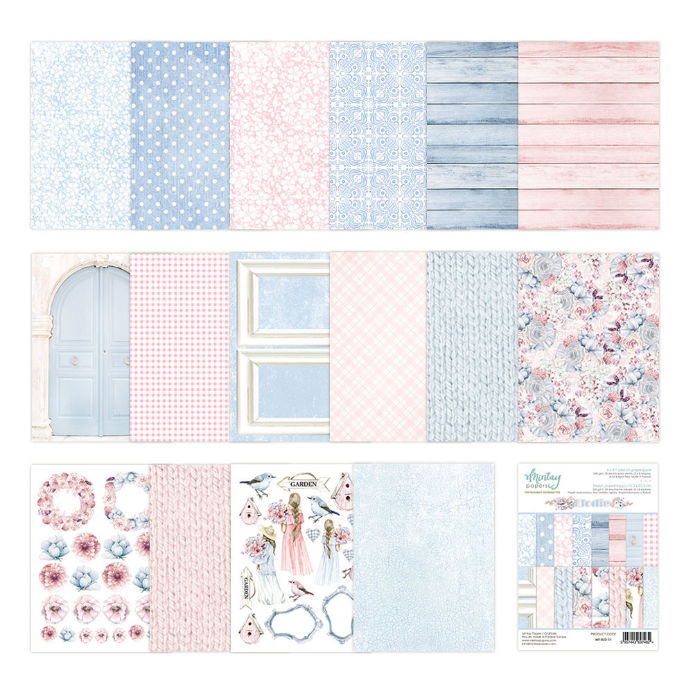 Set of scrapbooking papers 15,2 x 20,3 cm - Mintay - Elodie