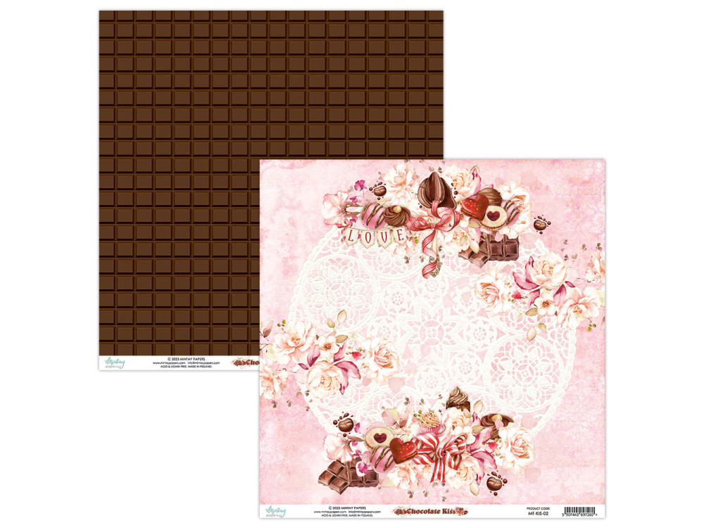 Papier do scrapbookingu 30,5 x 30,5 cm - Mintay - Chocolate Kiss 02
