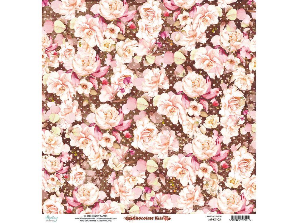 Papier do scrapbookingu 30,5 x 30,5 cm - Mintay - Chocolate Kiss 05