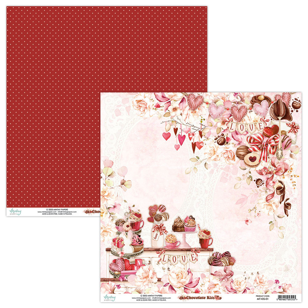 Set of scrapbooking papers 30,5 x 30,5 cm - Mintay - Chocolate Kiss