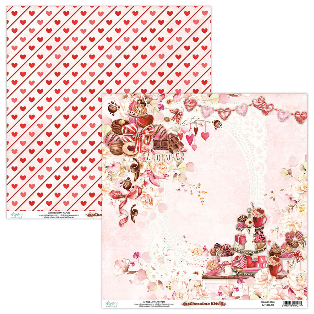 Set of scrapbooking papers 30,5 x 30,5 cm - Mintay - Chocolate Kiss