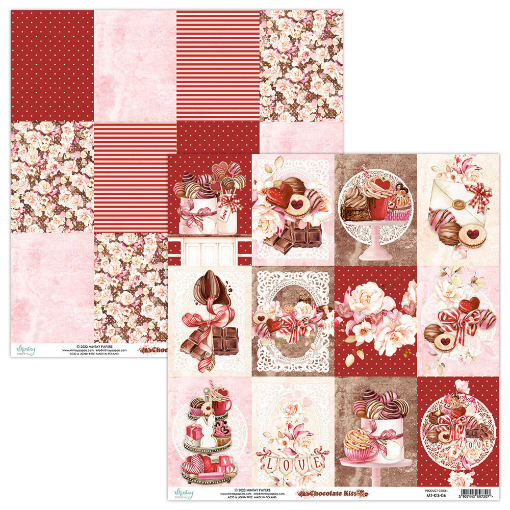 Set of scrapbooking papers 30,5 x 30,5 cm - Mintay - Chocolate Kiss